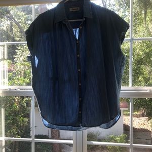 Oversized Madewell denim blouse